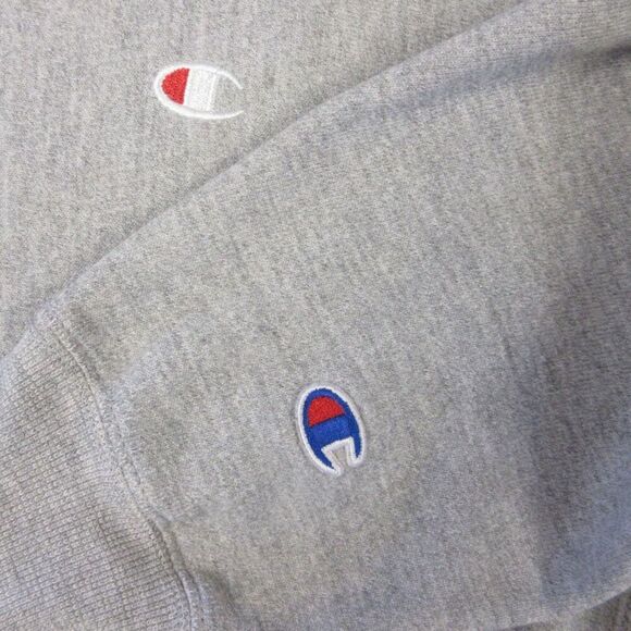 CHAMPION Reverse Weave VINTAGE Hoodie Sz Medium Gray C Logo 1990s Sweatshirt Y2K - Picture 5 of 14